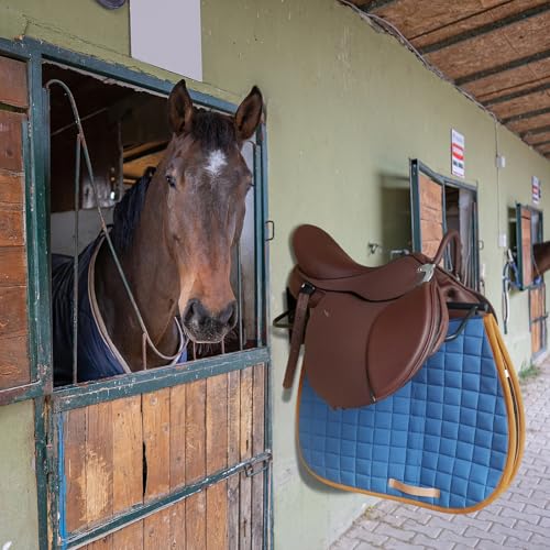 Saddle Rack with Pad Bar for Horse, Heavy Duty Wall Mounted Saddle