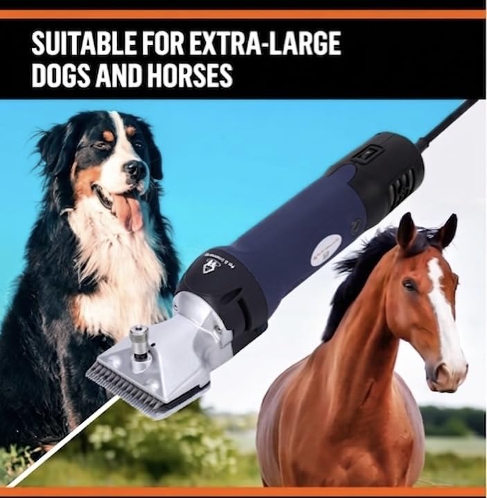 Professional Dog Grooming Clippers for Thick Coats - Shears Heavy Duty Hair Cutting Kit - Large Dog Shaver Set - Pet Trimmer for XL Large Dogs, Horses, Livestock