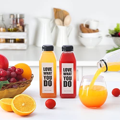 Fhxtcygj 30pcs Juice Container with Lids, 16oz Plastic Bottles with Caps - color: 30pcs 16oz