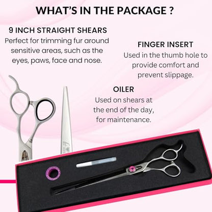 Kenchii Love Dog Grooming Shears, 9in Straight - size: 9.0" Straight