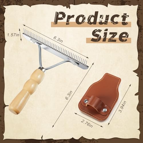 Blulu 1 Set Horse Show Comb Brush Holder Cattle Horse Race Grooming Brush Show Comb Derby Day Horses Mane and Tail Brushes with Wood Handle Livestock Supplies for Cow Pet Dog Cattlles Cows Goat Sheep
