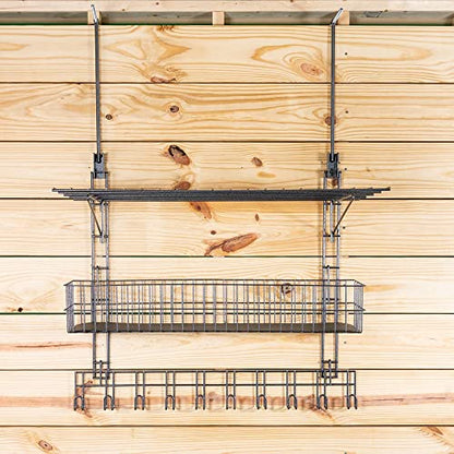 EASY-UP Pro Basket & Shelf Hanging Rack Portable | Adjustable Hanging Arms | Multiple Storage Options | Ideal for Horse Shows | 7-Year Warranty