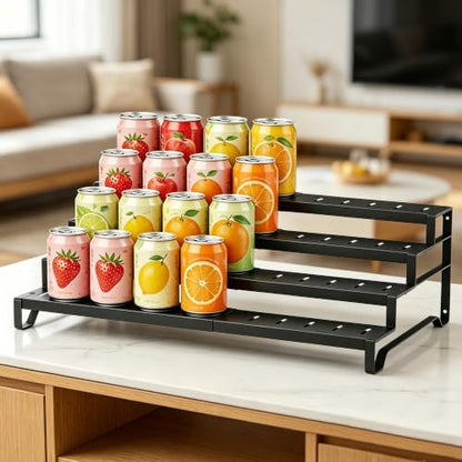 Expandable Can Organizer for Pantry, 4 Tier Metal Canned Food Storage - size: 4tier*1pack