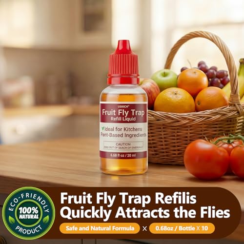 30 Pack Fruit Fly Trap Refill Liquid, 0.68oz/ Bottle, Liquid Fly Traps Refill for Indoors,Effective Lure Refill Gnat Catcher for Home Kitchen Use,Non Toxic Safe Near Food - size: 30P