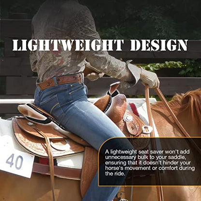 Harrison Howard Trail Seat Saver Western Tack Saddle Ride-on Pad with Cushion Bottom Helps Distribute Back Pressure - color: Brown