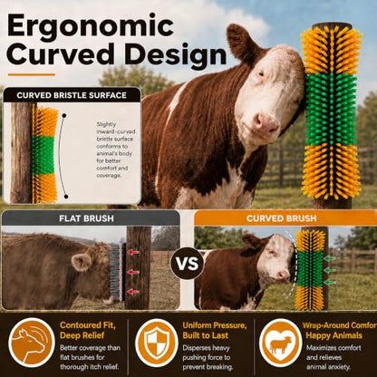 Livestock Scratching Brush, Curved Animal Scratcher for Goats and Sheep - color: Slim waist 1pcs