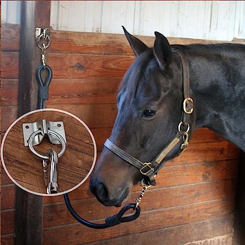 12 Pcs Cross Tie Ring for Horse,Block Tie Ring Hitching Ring with Screws for Horse Stall Stable - style: Tie Ring-12PCS