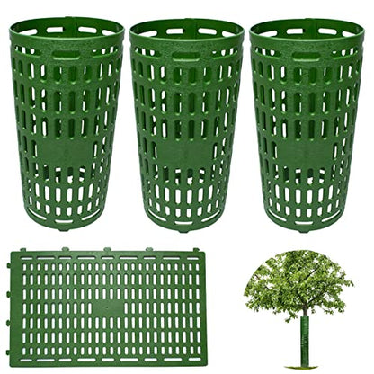 3 Pack Tree Trunk Protector Wrap Green, Mesh Plant Covers Tree Tubes for Seedlings, Saplings, Expandable Weather-Proof Durable Plant Bark Protection from Trimmers, Mowers, Rodents & Sun Scald - color: Green-3 Pieces