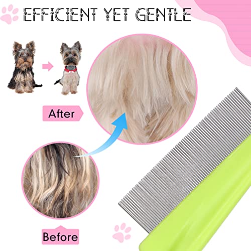 Nuogo 10 Pcs Metal Flea Comb for Dogs Cats Multi Pack, Colorful, 2 Sizes