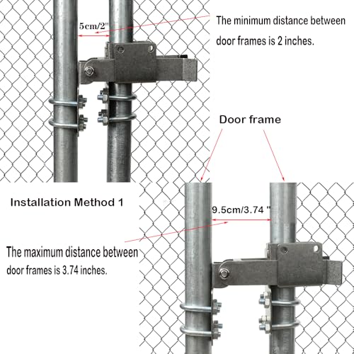 Chain Link Residential Strong Arm Double Gate Latch,Use This Double Gate Latch Where 2 Gates Swing Together.The Minimum Distance Between Doors is 2 ",Chain Latch for 1-1/4" Gate Frames Pipe Sizes.