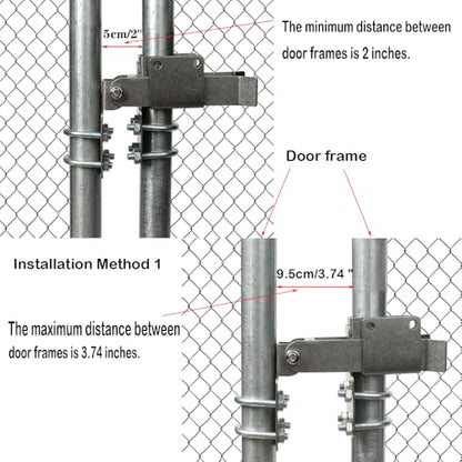 Chain Link Residential Strong Arm Double Gate Latch,Use This Double Gate Latch Where 2 Gates Swing Together.The Minimum Distance Between Doors is 2 ",Chain Latch for 1-1/4" Gate Frames Pipe Sizes.