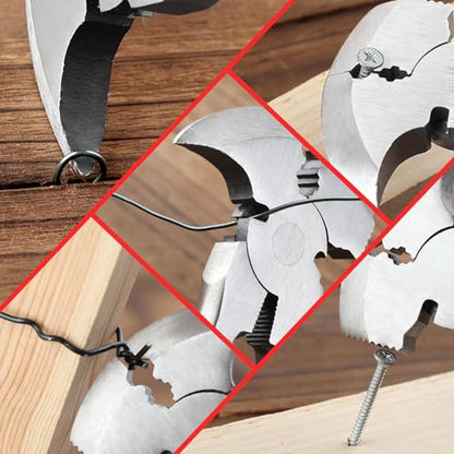 9.5 Inch Fencing Pliers - Multi-Purpose Fence Tool with Hammer Head, Wire Cutters, Wire Twisting, Nail Puller - style: 9.5" Fencing Pliers with Hammer End Red