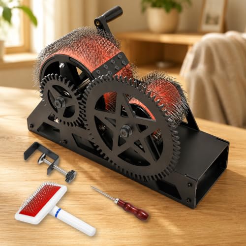 Hand Crank Wool Drum Carder, Fiber Blending Combing Machine