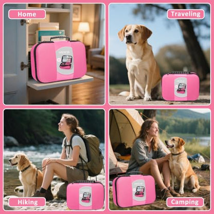 Pet First Aid Kit for Dogs - Pet Emergency Kit for Camping Hiking Traveling Hunting and Sports (Pink) - color: Pink