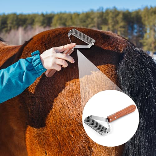 Abbylike Livestock Shedding Comb, Grooming Dematting Brush, 1-sided - style: 1-sided