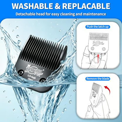 Size 3-3/4FC Detachable Pet Grooming Clipper Blade with Steel Cutter, 1/2 Inch (13 mm) Cut Length, Black, Compatible with Andis, Oster A5, Wahl KM10, 1 Pack - color: Black, size: 3-3/4FC 13mm