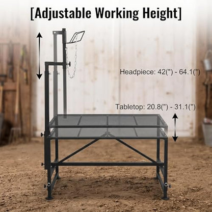 Goat Sheep Stand Livestock Livestock Goat Milker Cow Halter Farm Stand Supplies Cows Sheepskin Cow Accessories Show Goat Supplies 47x23in Tabletop 500 lbs