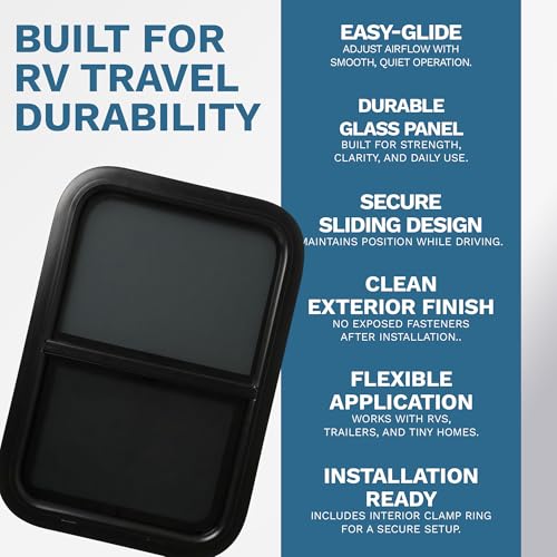 ProCamp RV Window 18x24 | Vertical Slider, Screen & Trim Ring