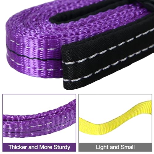 Lift Sling Straps,1" x 18' 2-Ply Heavy Duty Flat Eye Lift Sling | Twist Eye Polyester Lifting Sling Straps Nylon Tree Saver Recovery Strap Web Slings Rigging Moving Tow Hoisting Gear Strap - color: Purple, size: 1" x 18'