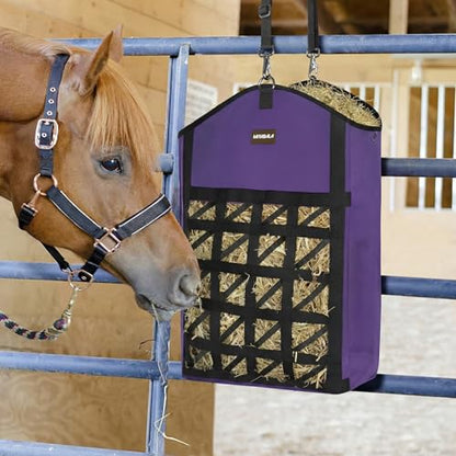 Ultra Slow Feed Horse Hay Bag Net Front, 3Pack (1 Black +2 Purple) - color: 1 Black+2 Purple