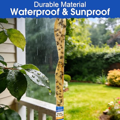 24 Pack Fly Strips Indoor Hanging Fruit Fly Trap Outdoor Sticky - size: 24 pack