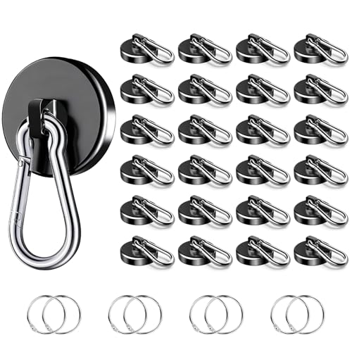 Magnetic Hooks Heavy Duty 150Lbs, 24 Pack Black Super Strong Hooks - style: 150lb-24P