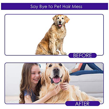 Pet Hair Removal Glove with 255 Silicone Tips for Dogs & Cats,1 Pair Purple