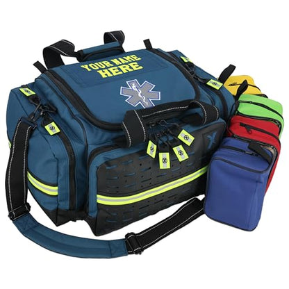 Lightning X Modular Large EMT Medic First Responder EMS Trauma Jump Bag w/Embroidered Name - Blue - color: Blue