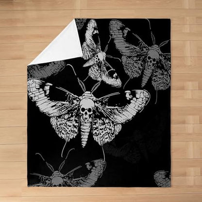 Feelyou Death Moth Gothic Throw Blanket 40" x50 All Season - color: Multi 13, size: 40"x50"