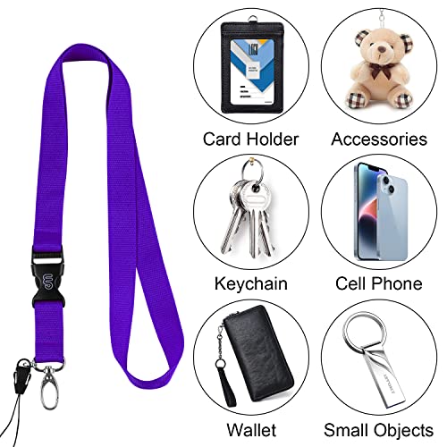Wisdompro Office Lanyard, 5 Pack 23 inch Neck Strap Lanyards - Purple - color: 5pack Purple