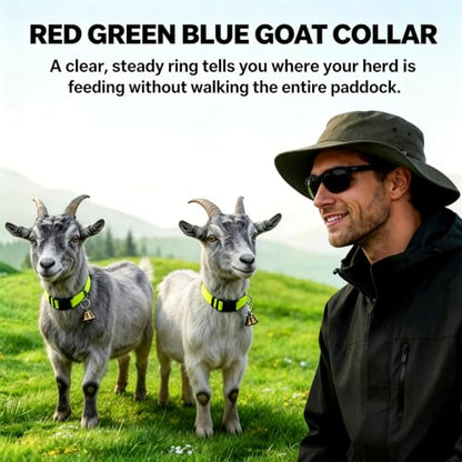 3Pack Goat Collar,with Bells, Adjustable for Small Farm Animals, Goat Supplies and Cow Bell Collar, Sheep, Cow and Grazing