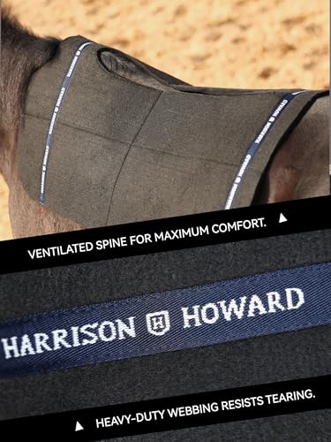 Harrison Howard Western Saddle Pad Liner, Thin Wool Felt Under Pad with Spine Cutout, Shock Absorbing Sweat Barrier - color: Black, size: 30"Lx30"W-7mm Thick