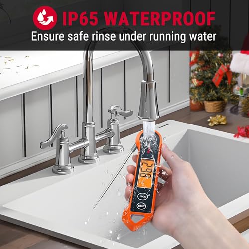 TempPro TempSwift 1 Sec Instant Read Meat Thermometer Digital - color: Bright-orange