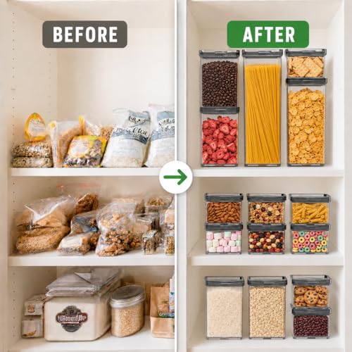 4-Pack Airtight Pantry Containers, 1.9 QT / 1.8 L Clear Food Storage Jars with Leakproof Twist-Lock Lids, Detachable Lid for Easy Cleaning, Cereal, Pasta, Rice, Oats, Snack Storage Sand - color: Sand