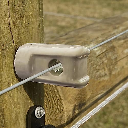 Electric Fence Insulator Porcelain Lag Screw Insulator - 12 Pack (12 Grey Porcelain Lag Screw Insulators) - style: 12 Grey White Porcelain Lag Screw Insulators