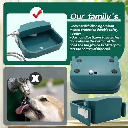 Automatic Dog Water Bowl 9L/300oz Large for Chicken Cattle Horse Sheep Goat | Wall mounted chew‑proof With 78.74”Garden Hose Float Valve Easy to clean with drainage hole Easy to Clean Outdoor Indoor