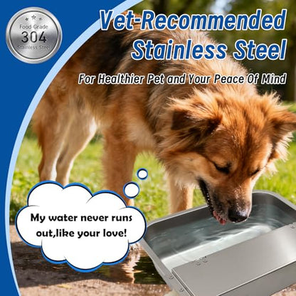 2.5 Gallon Automatic Dog Water Dispenser, Stainless Sateel Auto-Fill Bow