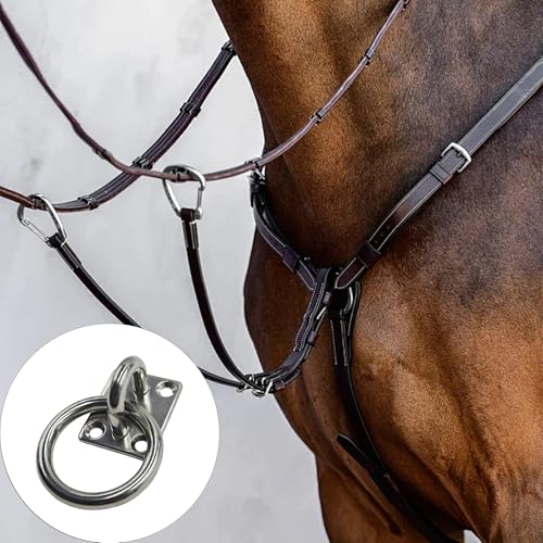 2Pcs M8*60 Stainless Steel Cross Tie Ring for Horse, Wall Mount Block Tie Rings for Horse Stall Stable Barn Supplies Equestrian Hitching Ring Hardware - size: Stainless Steel