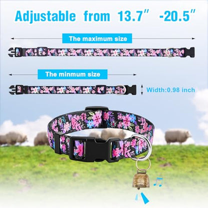 Goat Collar with Copper Bell Set for Sheep Lambs Pygmy Goat,Flower