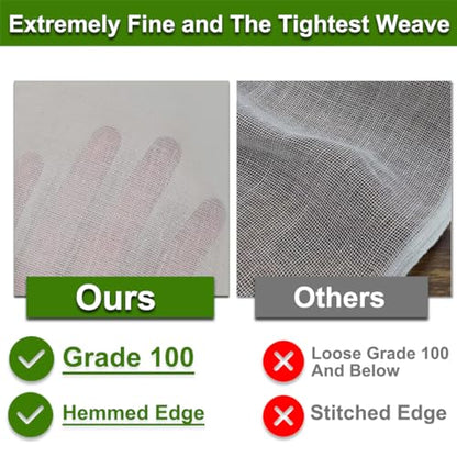 8 Pcs Cheese Cloths, SGS Tested 100% Unbleached Cotton, 20x20 Inch Cheesecloth for Straining, Grade 100 Ultra-Dense Cheese Cloth With Fabric Fine Mesh Cloth for Cooking, Juicing, Baking, Cheese Making - color: 8 Pcs