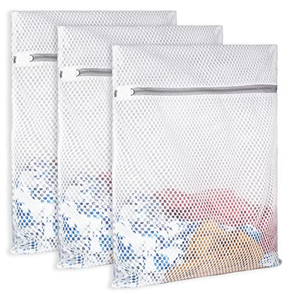 SUERIV Extra Large Honeycomb Mesh Laundry Bag125gsm Net Fabric Durable and Reusable Delicate Wash Bag,Travel Organization Bag for Lingerie,Clothes,Jeans,Bath Towel,Sock (3 Large) - size: 3 Large