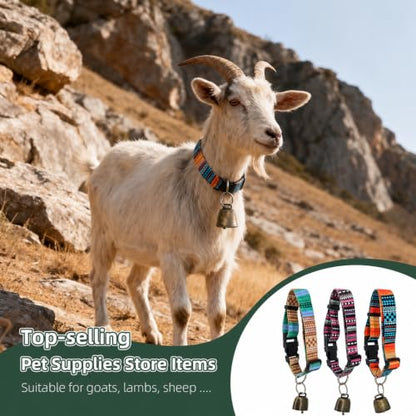 Goat Collars and Bells，Durable Nylon Adjustable Collar (Gradation) - color: Gradation, size: 3 PCS
