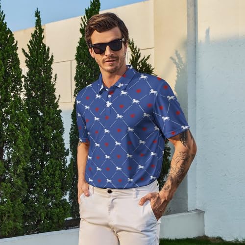 Men‘s Golf Shirt Funny Polo Shirts Short Sleeve Golf Polo Shirts Gifts Print Shirts - color: Style-polo-a6, size: Large