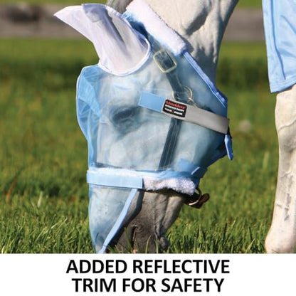 Schneiders Mosquito Mesh II Fly Horse Masks | Insect Protection & UV Shield | Breathable 350D Mesh | Contoured Fit | Safety Reflective Trim - style: Horse With Nose Cover