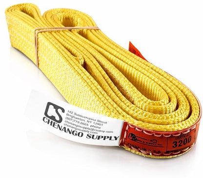 DD Sling 1 Inch x 6 Foot Nylon Lifting Sling – USA Made, 3,200 lb Vertical, 2,600 lb Choker, 6,400 lb Basket – 2-Ply Heavy Duty 900 Webbing, Type 3 Flat Eye & Eye Rigging Sling - size: 1"X6'
