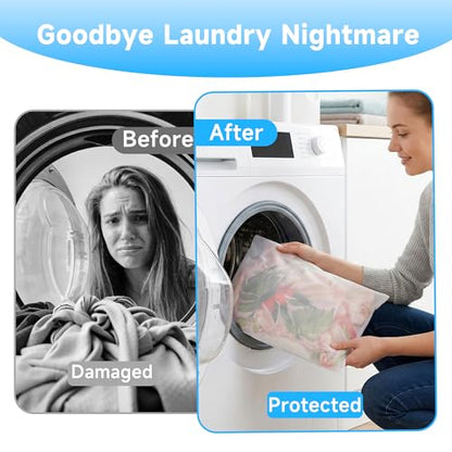 GOGOODA 2 Pack Extra Large Mesh Laundry Bags 24 x 31 in Fine Mesh Wash Bags - color: Fine Mesh White, size: 2 XXXL Large