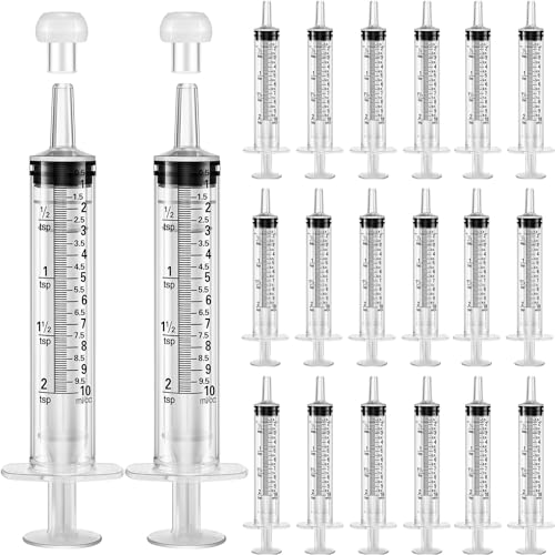 TrelaCo 20 Pack 10ml Oral Syringes with Cap Plastic No Needle, Clear | Measuring Dispensing for Liquid Medication, Individually Sealed, Pet Feeding Lab Sample, Clear Graduated Markings,Halloween - size: Clear