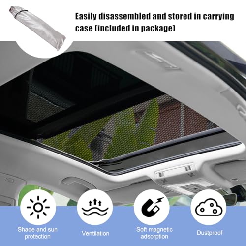 Car Window Shade, 25.6"×39.4" Breathable Mesh Magnetic Auto Sunroof Sunshade, Car Window Screen for Sun, Glare and UV Rays Protection, Vehicle Sun Shades for Baby and Kids - color: 25.6"×39.4"Sunroof