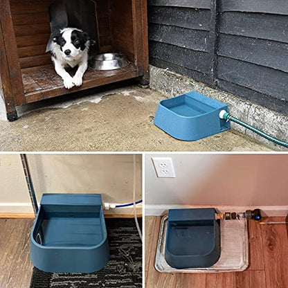 LESYPET Automatic Water Dispenser for Dogs, 68 oz Outdoor Dog Drinking Water Bowl for Chicken Livestock, Auto Filling Waterer for Pets & Livestock - size: 68 oz - Bowl