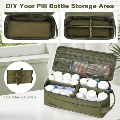 Travel Medicine Bag,Medication Pill Bottle Organizer Empty Case - color: Green